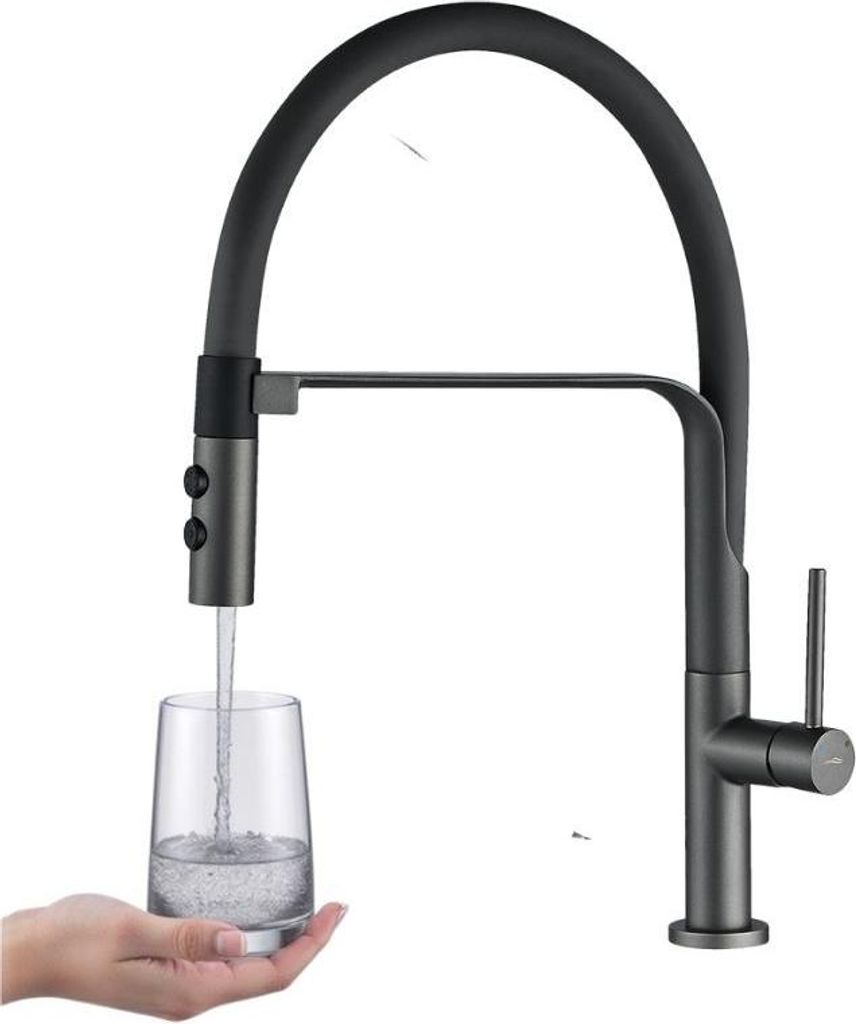 Standarmatur mit U-Auslauf SILUETTO Graphit Kuchinox