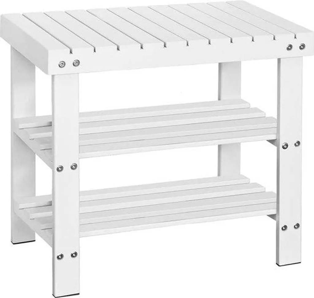 Étagère de rangement en bambou compacte 50cm avec 2 étagères Rootz