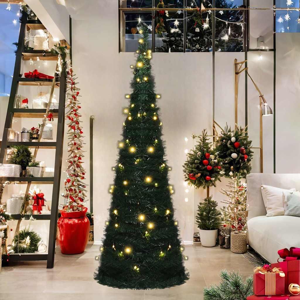 vidaXL Sapin de Noël Pop-Up artificiel avec éclairage Vert Image du produit 