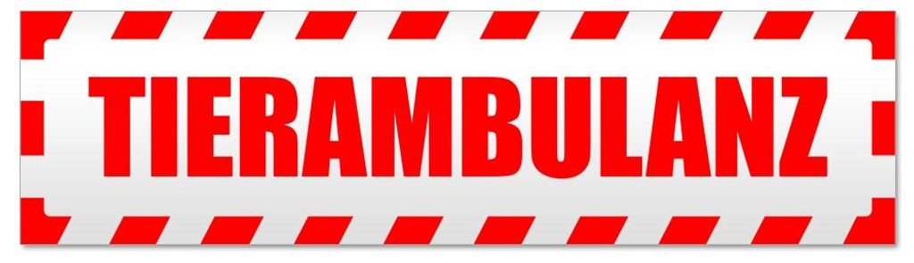 Kiwistar Tierambulanz gestreift Magnetschild Schild magnetisch - 20cm Rot - Magnetfolie für Auto PKW Kfz