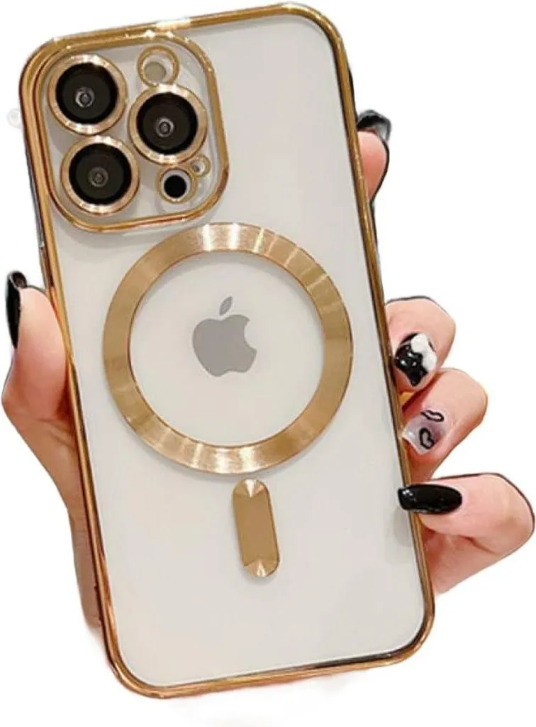 Coque Antichoc iPhone 14 Pro Transparente Dorée - Protection Renforcée