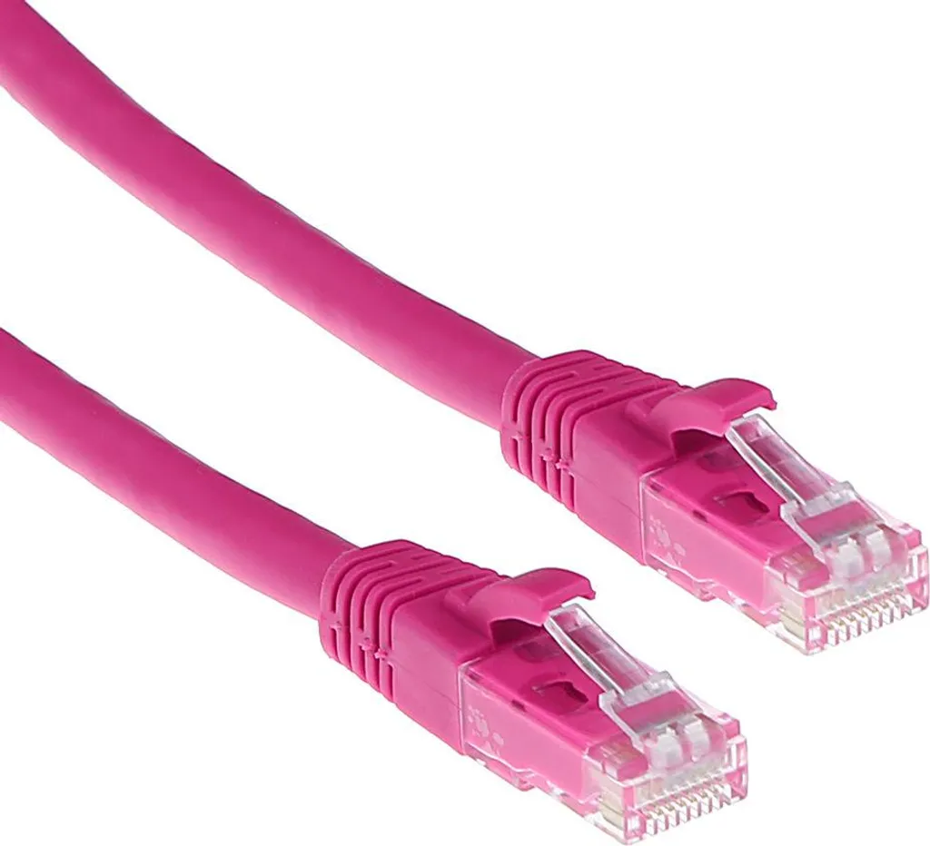 ACT Rosa 2 metri di cavo patch U/UTP CAT6 snagless con connettori RJ45