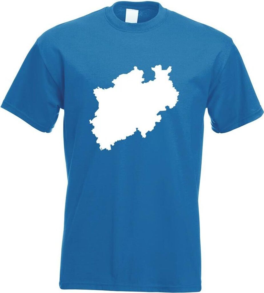 Kiwistar - T-Shirt - royal - Nordrhein - Westfalen Silhouette Motiv Bedruckt Funshirt Design Print - mit Motiv Bedruckt - Funshirt Design - Sport -...