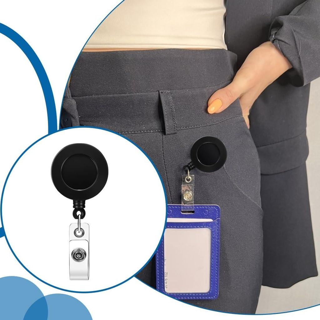 Hochwertiges Schlüsselband ausziehbar - ausziehbarer Stahlseil - JoJo - ID-Kartenhalter - 70 cm ausziehbares Schlüsselband