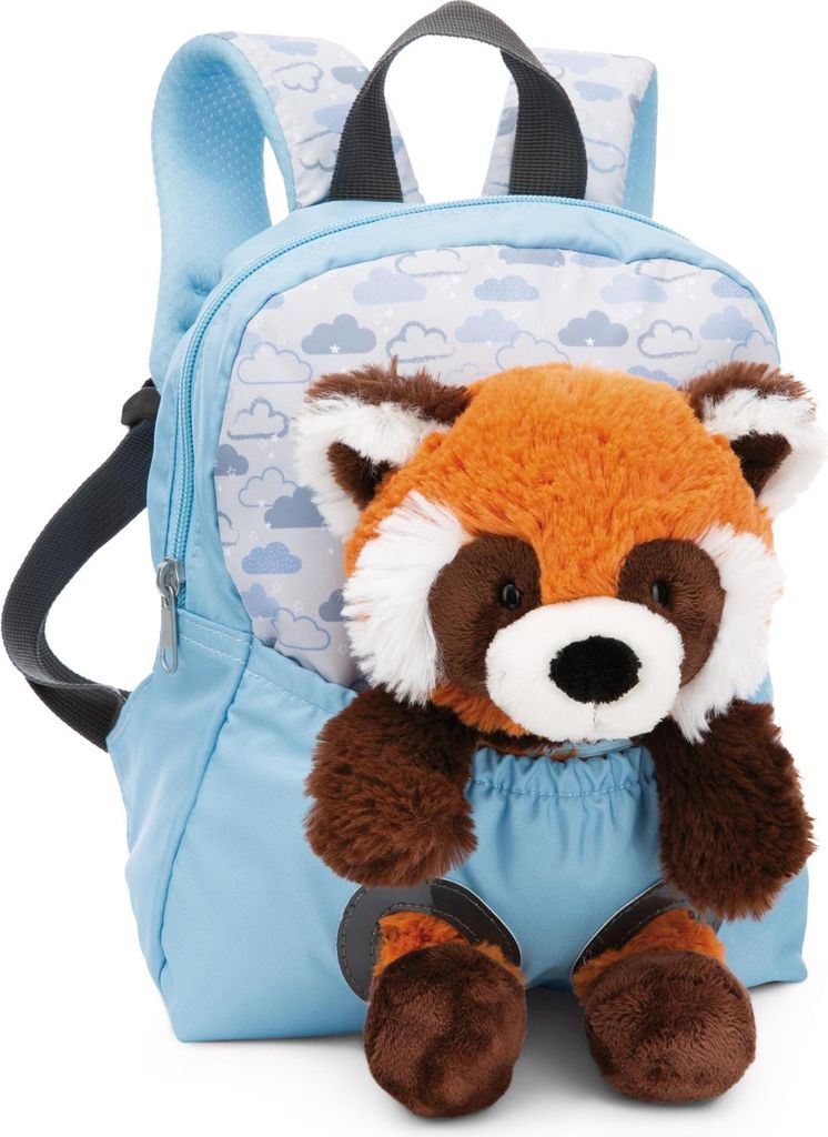 Nici Rucksack blau mit Plüschtier roter Panda 25 cm Produktbild 