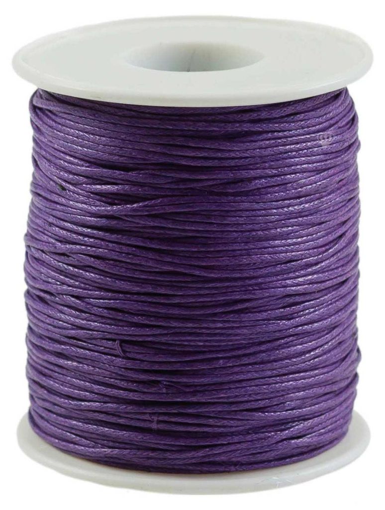 90 Meter / 1 Spule gewachste Baumwollschnur, 1mm lila