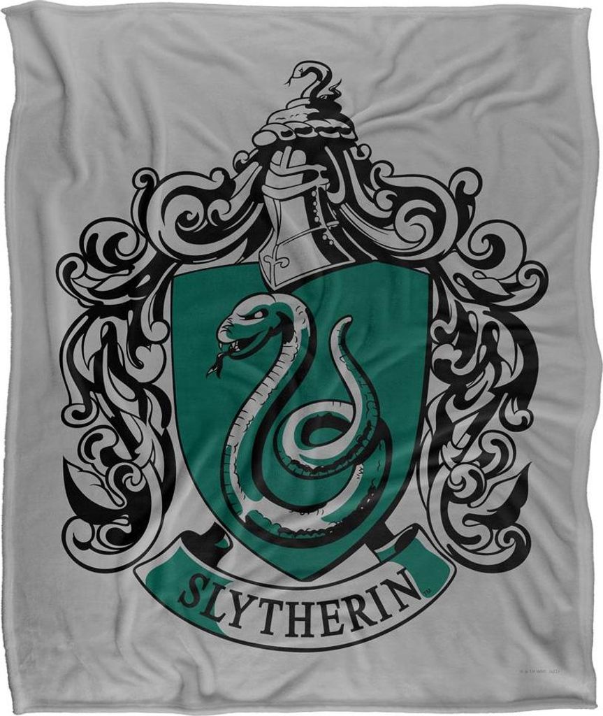 Harry Potter - Slytherin Wappen Decke, Seidig, Supersoft TV24672 (Einheitsgröße) (Grau)