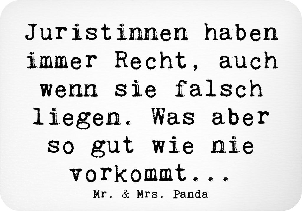 Mr. & Mrs. Panda magnet Spruch Juristin Recht - Weiß - Geschenk, büromagnet, Kanzlei, auch wenn sie falsch liegen, whiteboardmagnet, Rechtswissen...