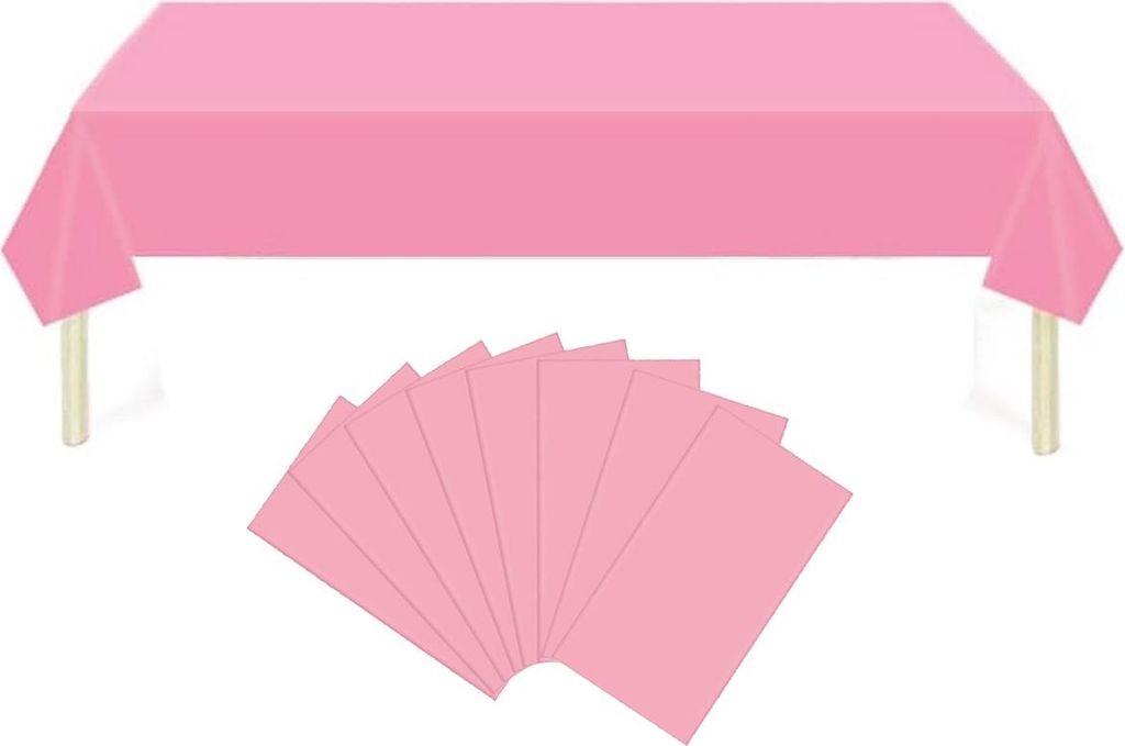 8er-Pack Plastiktischdecken 137,2 x 274,3 cm, Einweg-Tischdecken, rechteckige Tischdecken, Plastiktischdecken für Partys