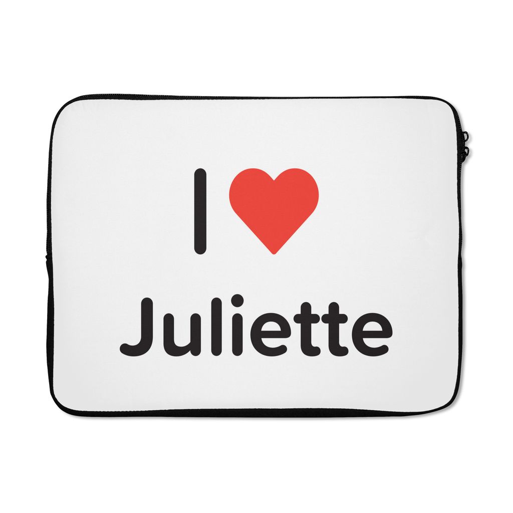 MuchoWow Laptop Hülle 17 Zoll Laptoptasche Ich liebe - Juliette - Mädchen - Zipper - Schutzabdeckung