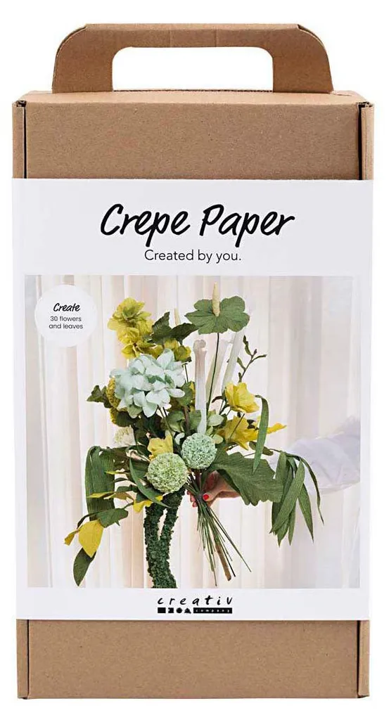 Set de fleurs en papier crépon multicolore pour décoration artisanale