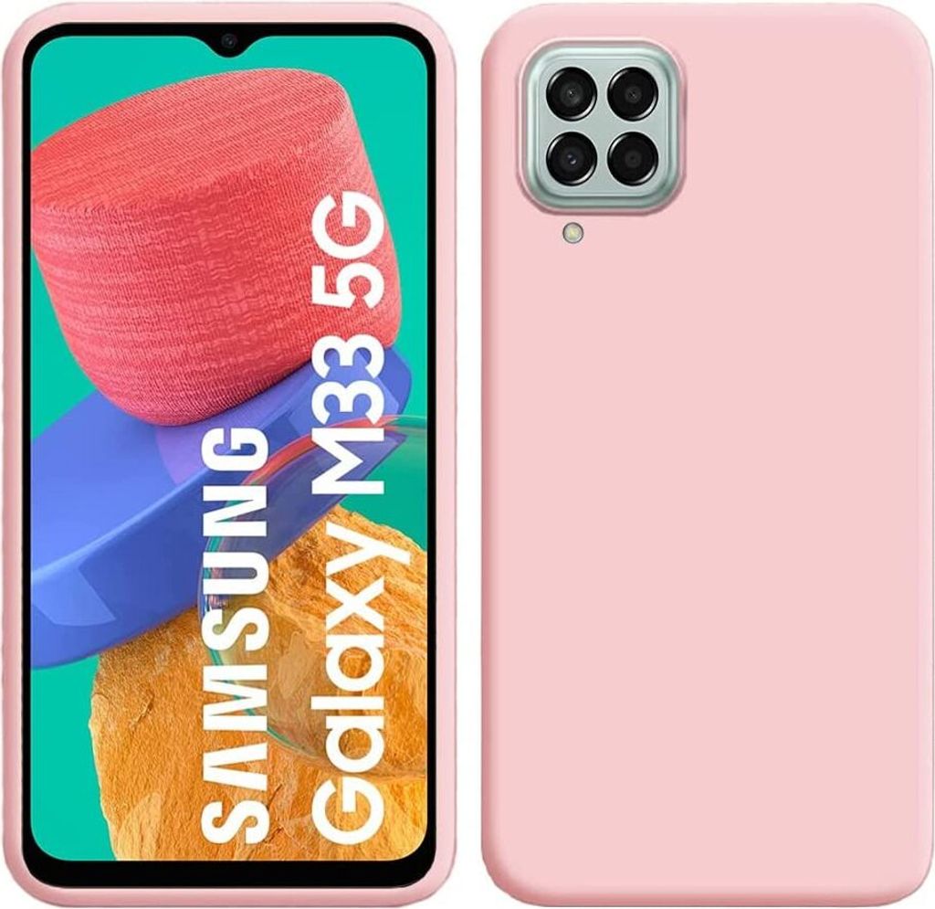 Galaxy M33 5G Hülle, Flüssig Silikon Weich Gummi Schutzhülle für Samsung Galaxy M33 5G Pink