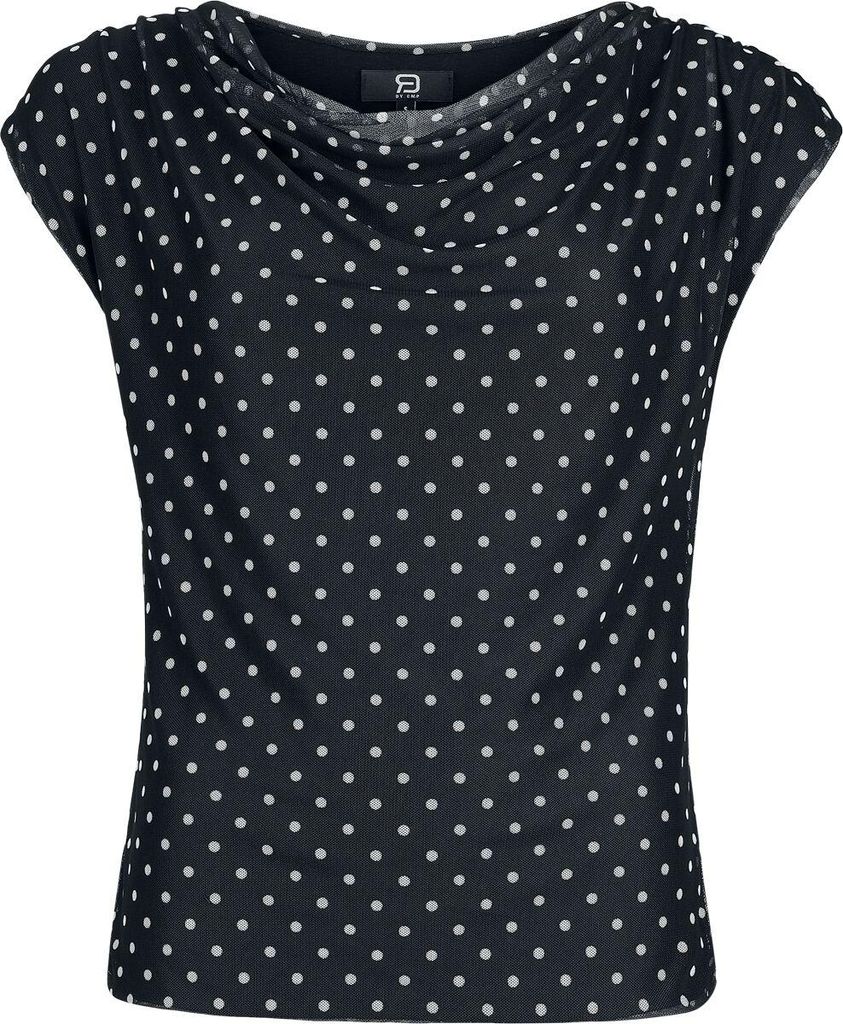 RED by EMP Damen schwarzes Top mit Pünktchen XL