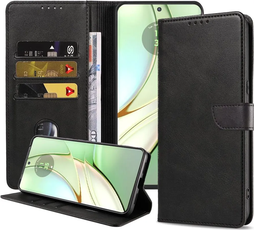Custodia Portafoglio Motorola Edge 40 - Flip Case Nero Smartphonics