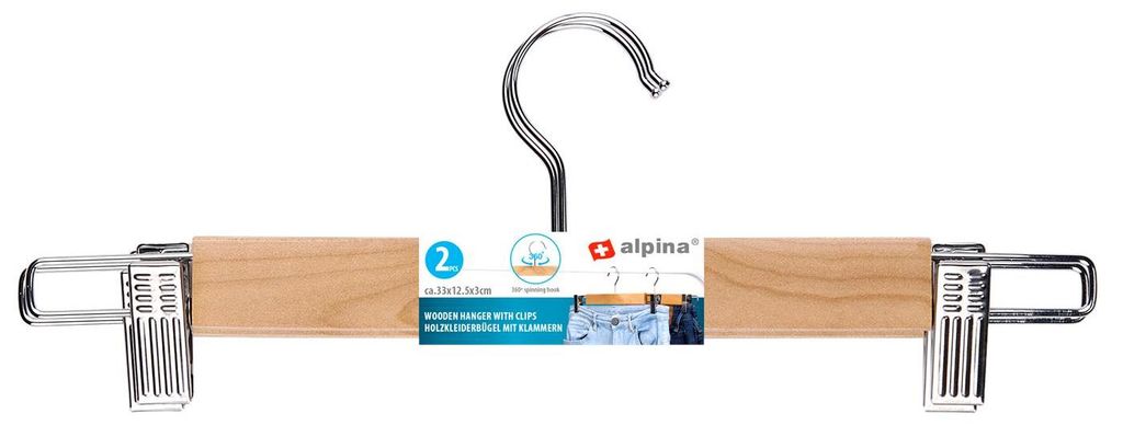 Hosenhalter aus Holz & Clips, 2-teilig