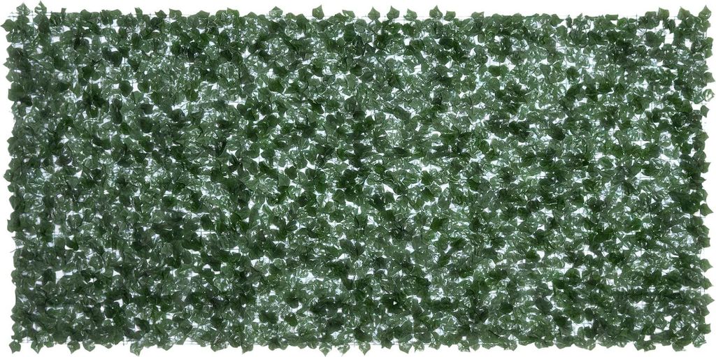 A close-up, full-frame shot of a green artificial hedge.