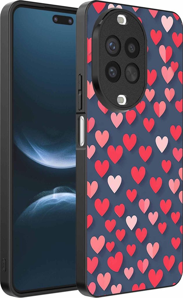 Geeignet für Huawei Nova 14 Pro Telefon Fall mit rosa und roten Herzen drucken - TPU Backcover Fall mit rosa und roten Herzen Design - Smartphonics