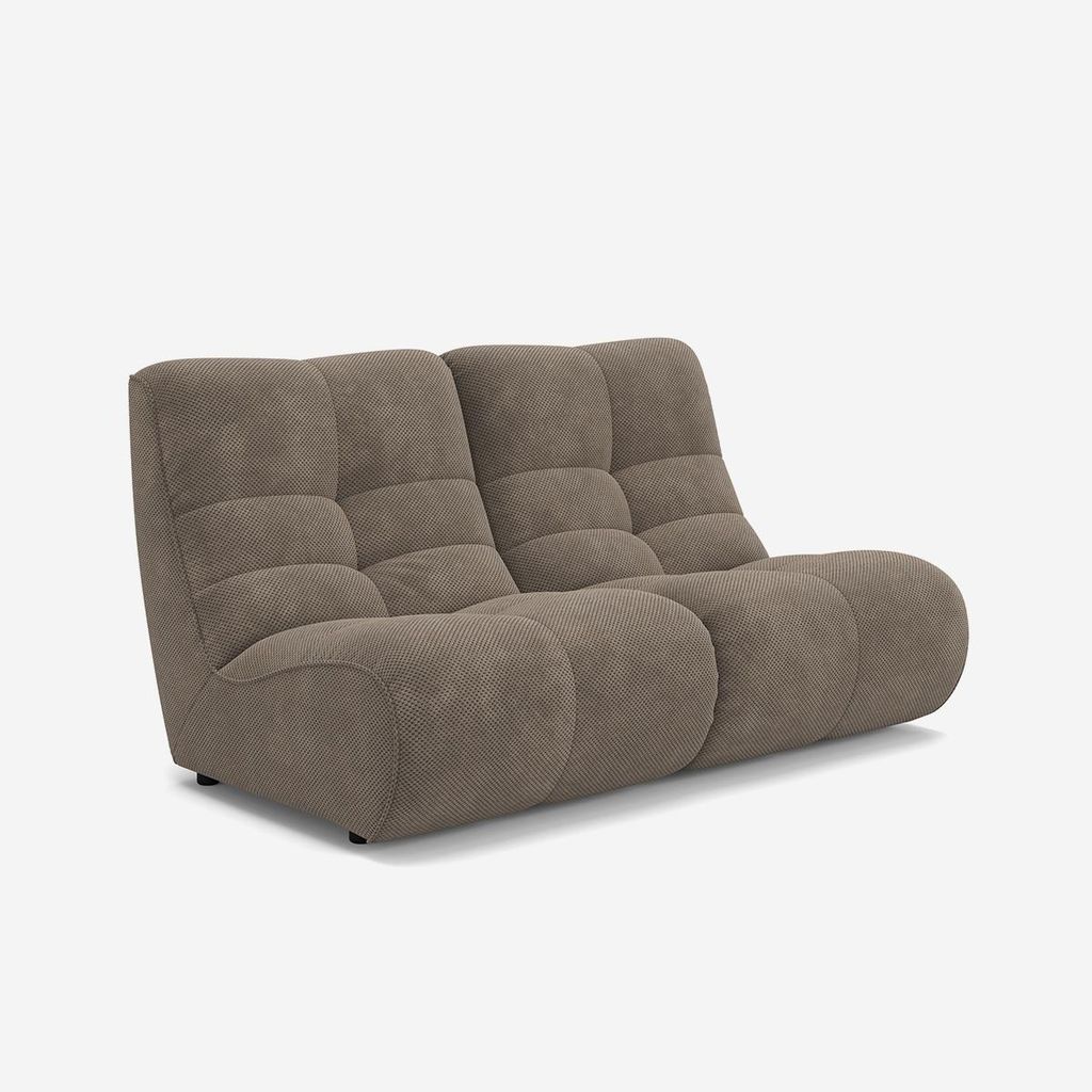 Modulares 2-Sitzer-Sofa aus weichem Samt Design Gardena - Braun