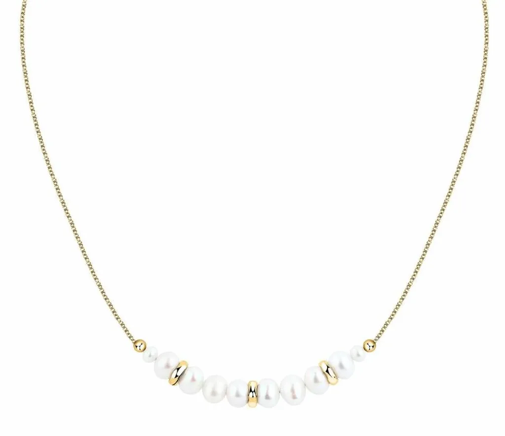 Collier Perla SXU43 doré à l'or fin et perles de rivière naturelles
