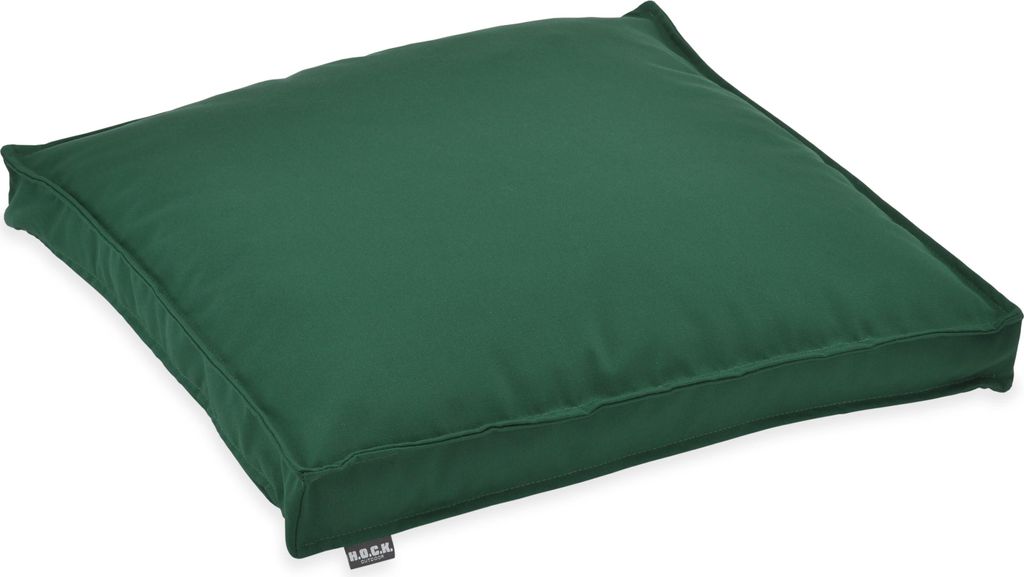 H.O.C.K. Classic Uni Outdoor Sitzkissen - 50x50x5cm Stuhlkissen für Draußen - Wetterfestes Polster Tannengrün