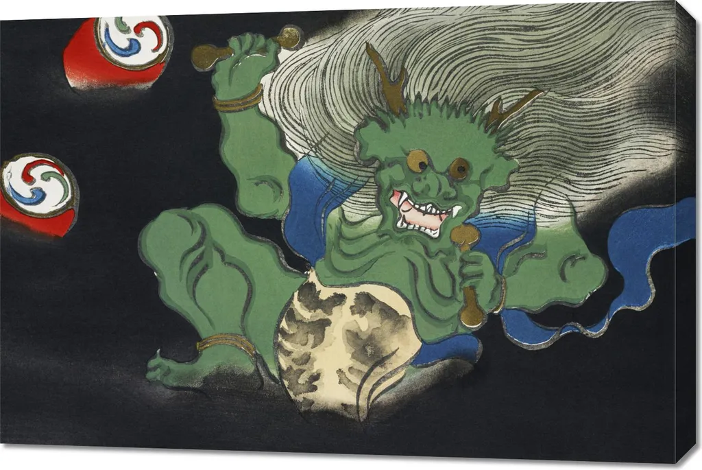 Tableau Démon Sekka pour Déco Salon Style Japonais Vintage 90x60