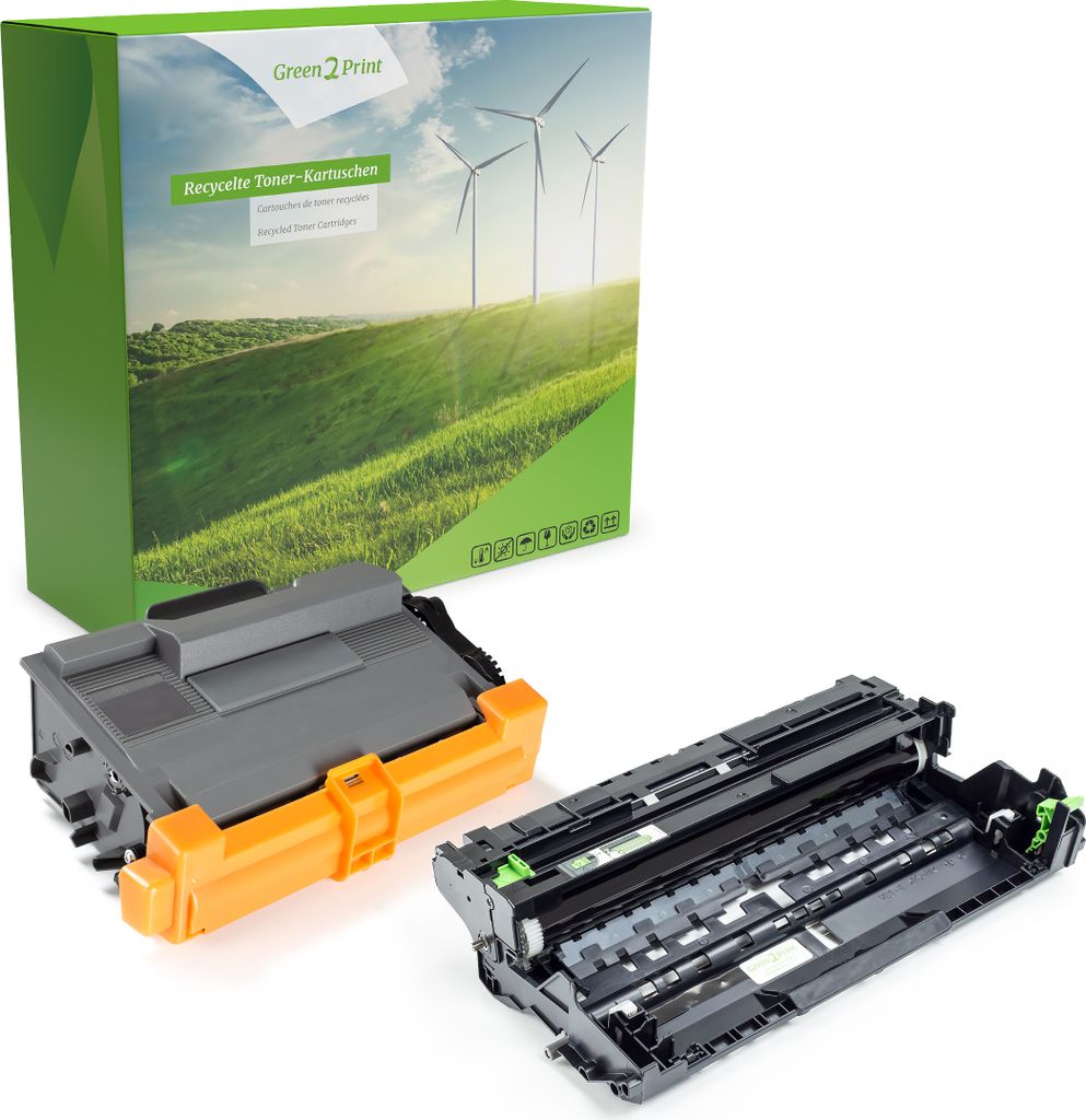 Green2Print 1x Toner, 1x Trommel Toner-Trommel-Set 1x 8000, 1x 50000 Seiten ersetzt Brother DR-3400, TN-3480 passend für Brother DCP-L5500D, DCP-L...
