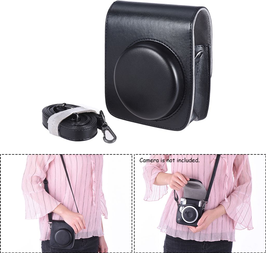 Weinlese PolyurethanSchutz Kamera-Kasten-Beutel-Beutel-Abdeckungs-Schutz w / Strap fuer Fujifilm Instax Mini 90 Sofortfilmkamera