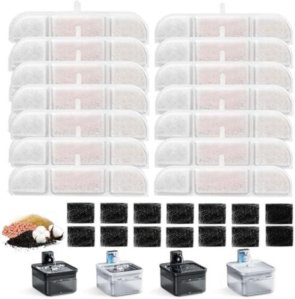Katzenbrunnen Filter, 28 Stück Ersatzfilter für 2.5L Produktbild 