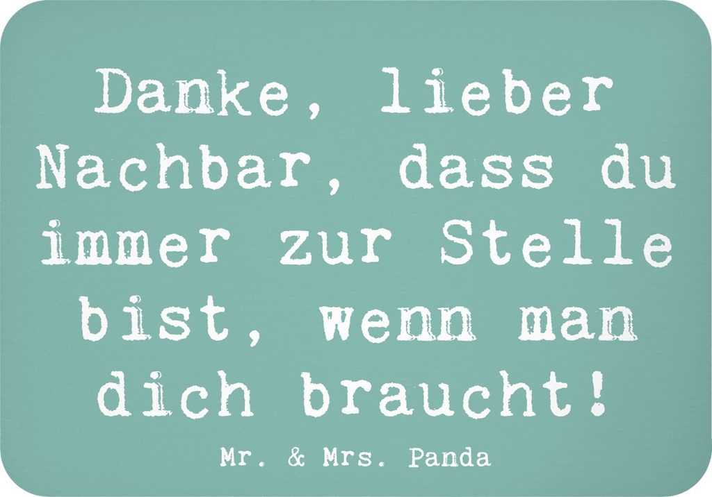 Mr. & Mrs. Panda magnet Spruch Danke Nachbar - Meeresbrise - Geschenk, tafelmagnet, Nachbarschaftshilfe, Freundschaft, sagen, Bedanken, Nachbarlieb...