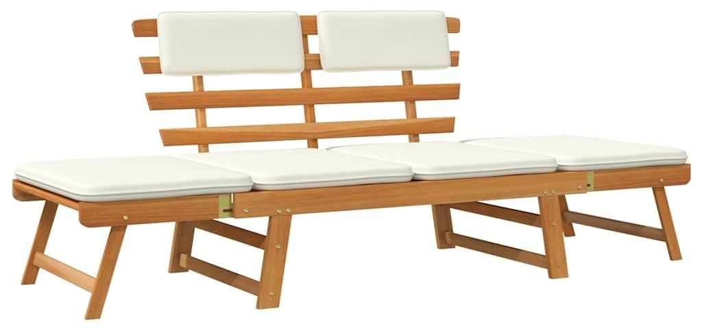 Ławka Ogrodowa Z Poduszkami, 2W1, 190 Cm, Lite Drewno Zdjęcie produktu 