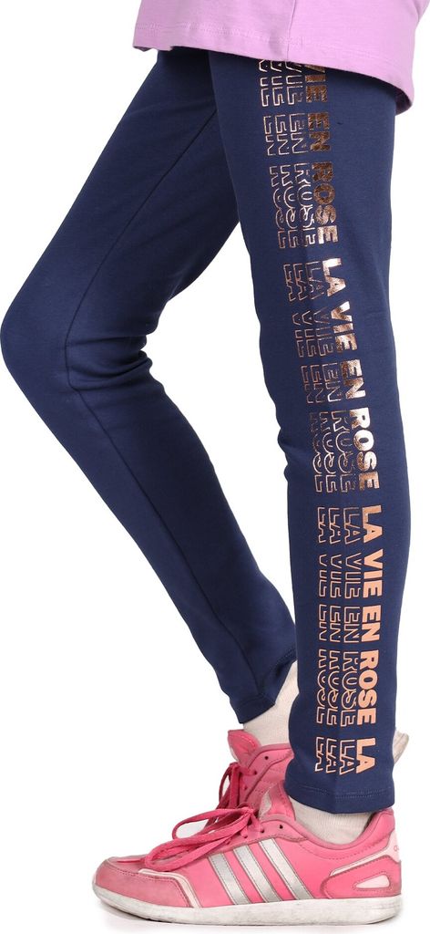 Leggings für Mädchen mit Aufschrift navy blau 134-140 YOCLUB