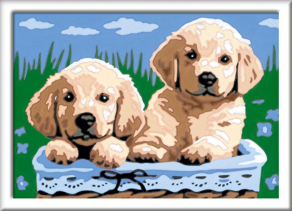 Ravensburger Malen nach Zahlen 27839 - Süße Hundewelpen – Produktbild 