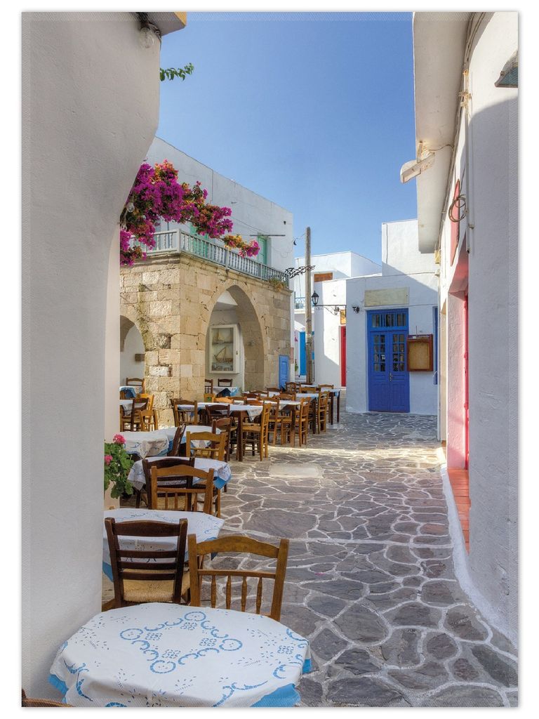 Wallario Premium Teppich, Größe 50 x 70 cm, Gasse in Griechenland