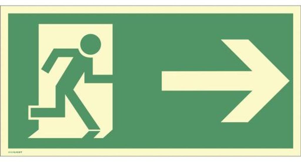 Dreifke® Schild Rettungsweg rechts, Kunststoff, Produktbild 