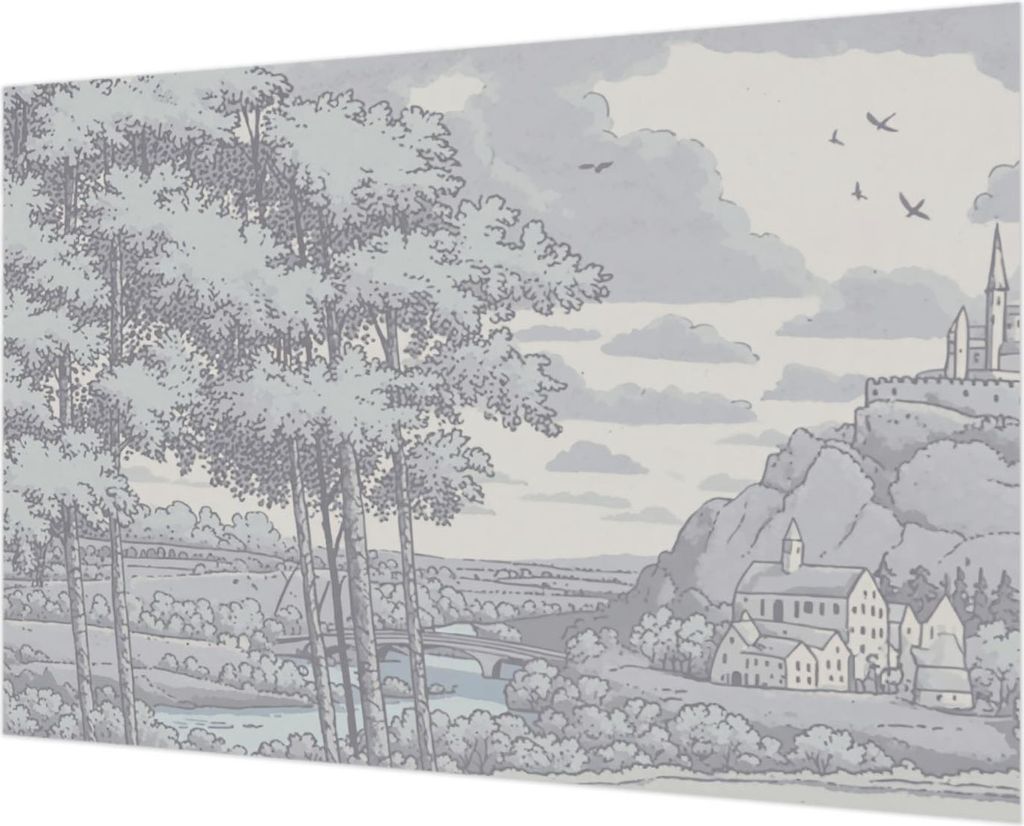 Wandtapete - Dekorative Tapete für Wohnzimmer - Tapetenfolie für Wanddekoration - 152x104 cm - Märchenhafte Landschaft