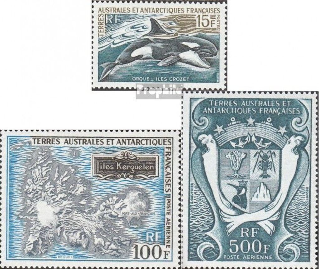 Briefmarken Französ. Gebiete Antarktis 1969 Mi 52-54 (kompl.Ausg.) postfrisch Freimarken