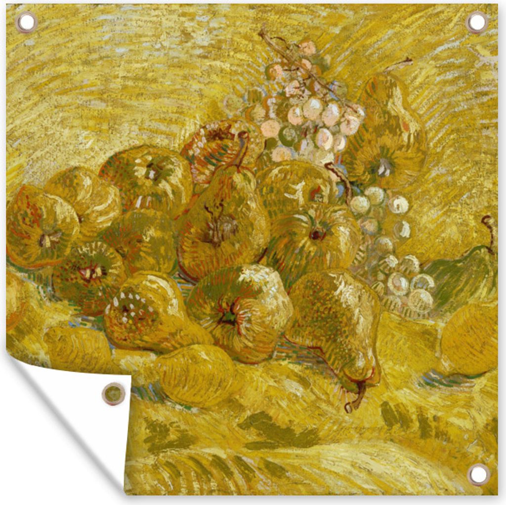 MuchoWow 100x100 cm Outdoor-Poster Gartendeko Sichtschutz Garten Poster für den Garten Quitten, Zitronen, Birnen und Trauben - Vincent van Gogh