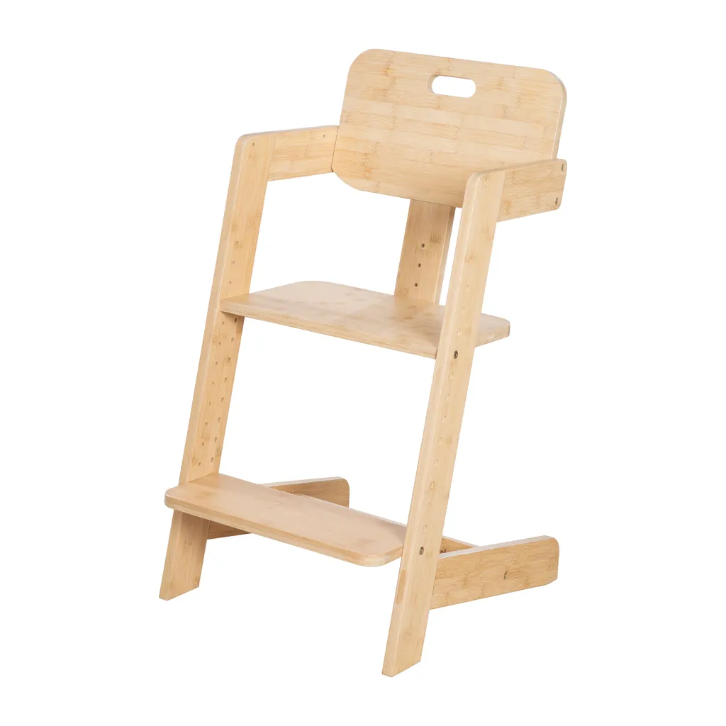 Chaise haute Nature Up en bambou évolutive avec tablette amovible 70kg