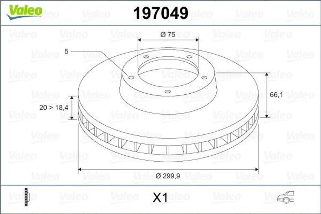 Disque de frein arrière plein Valeo pour BMW E90 E91 E92 E93 E81 et E87