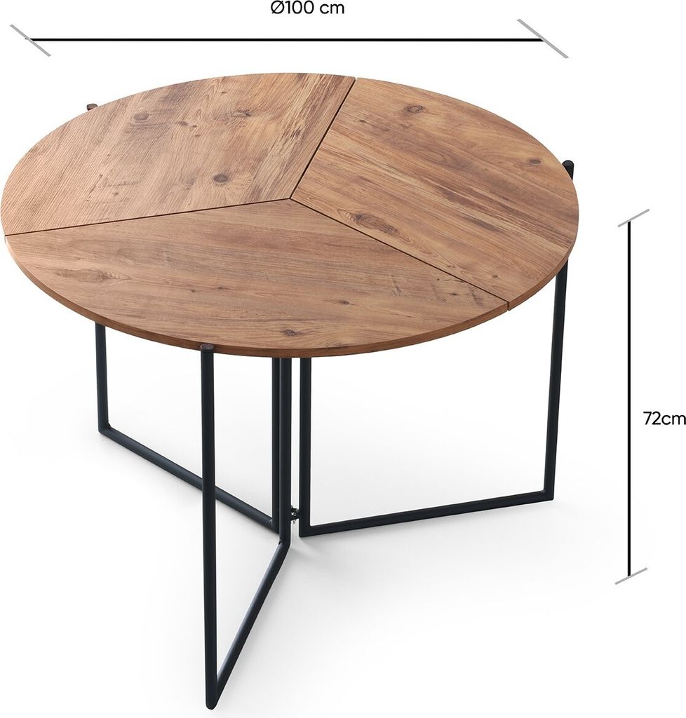 Skye Decor Esstisch rund aus Eiche,Melamin - Langlebig, Produktbild 4