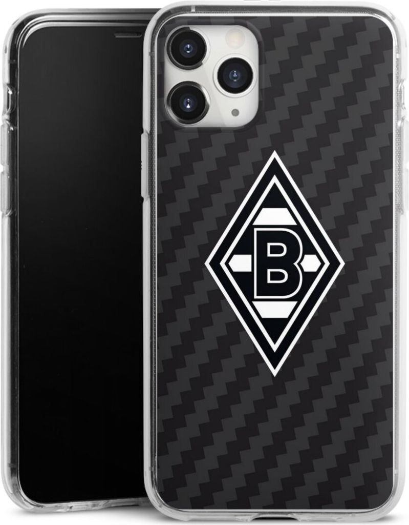 DeinDesign Handyhülle für Apple iPhone 11 Pro Max Silikon Hülle Case Smartphone Schutzhülle Borussia Mönchengladbach Carbon Gladbach