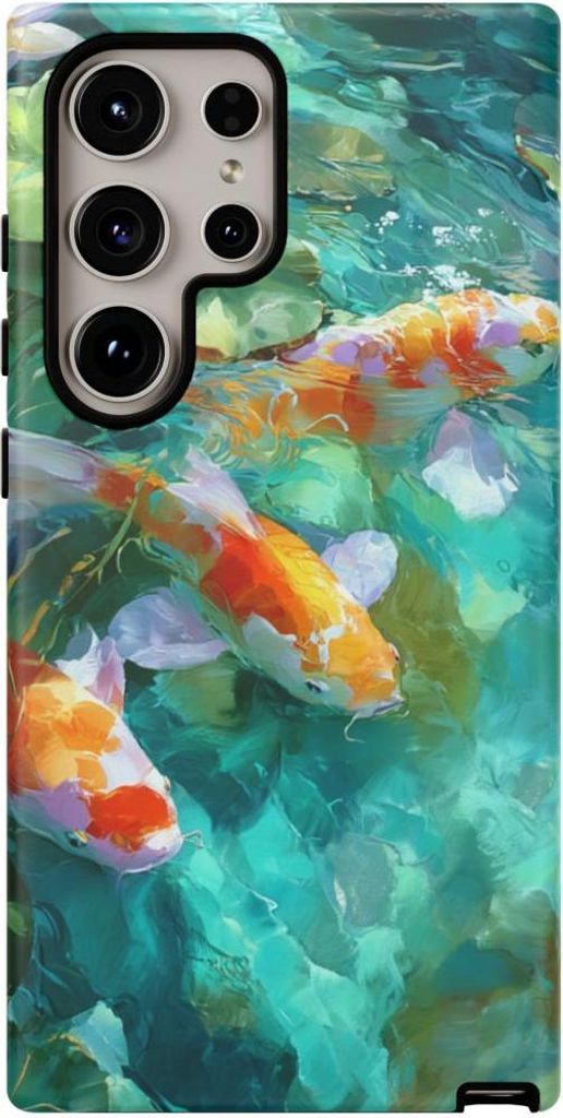 Koi-Karpfen und Seerosen – Handyhülle Kompatibel mit Galaxy S24 Ultra