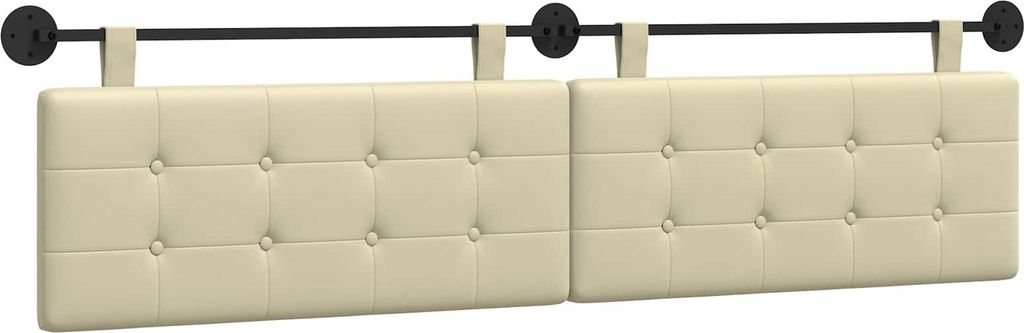 vidaXL Hängevorderseite Wandmontiert Creme 210 x 55 x 5 cm Kunstleder