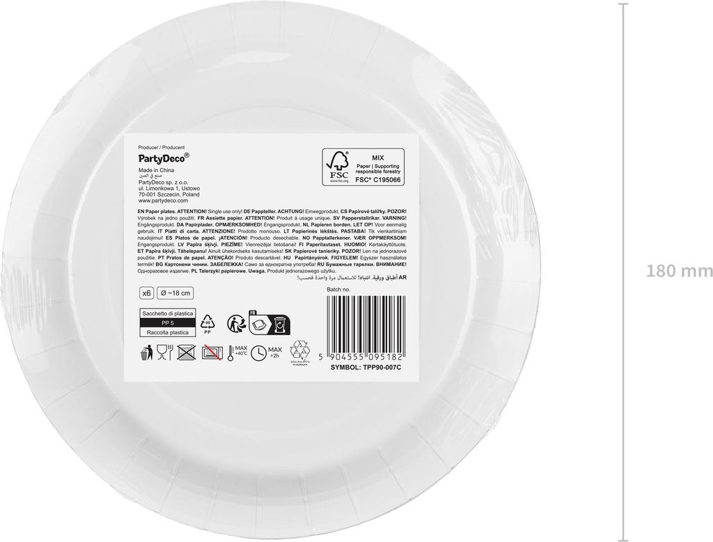 Pappteller 18cm 6er Set Dunkelrot