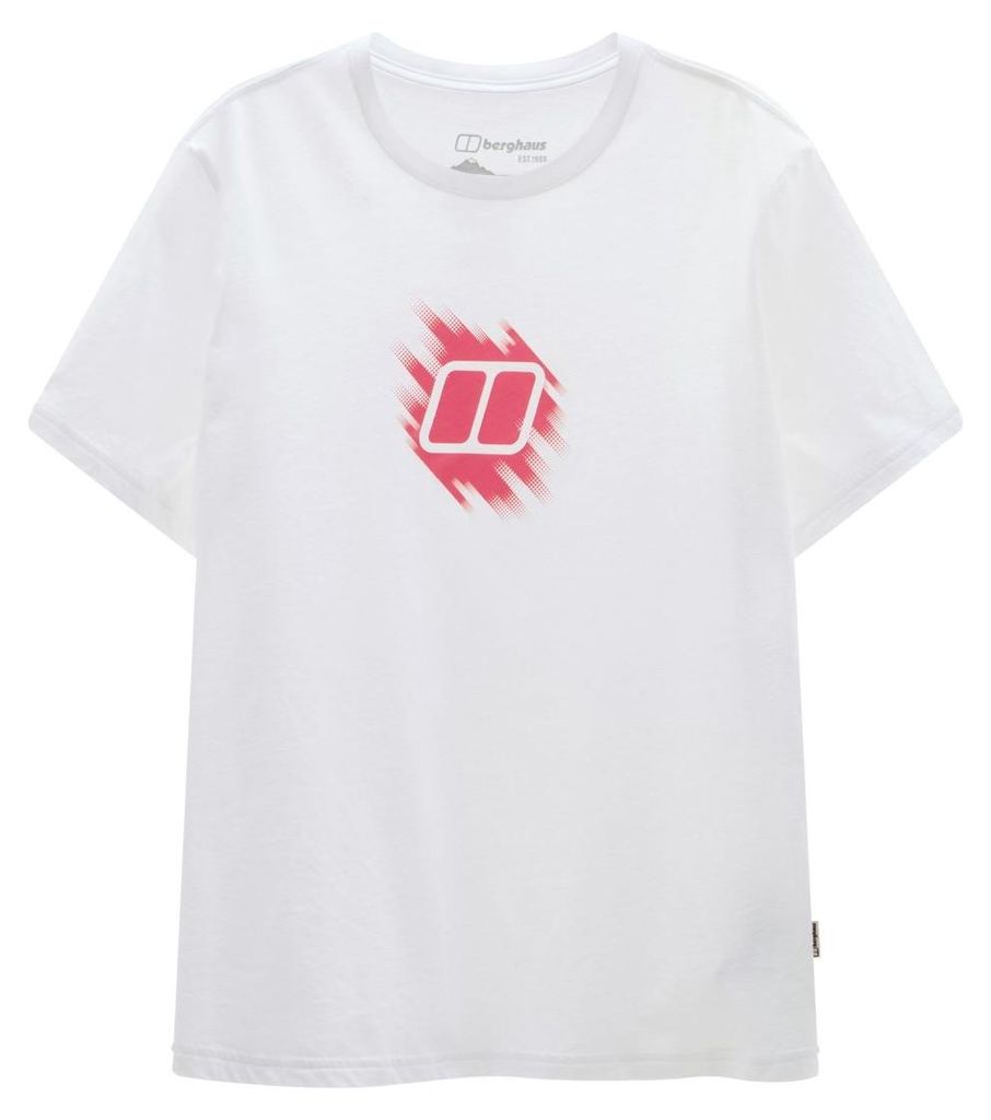 Sketched Blocks Essential Short Sleeve Graphic Tee - Damen - Berghaus, Farbe:Pure White (WHT), Größe:UK 8 // DE 34