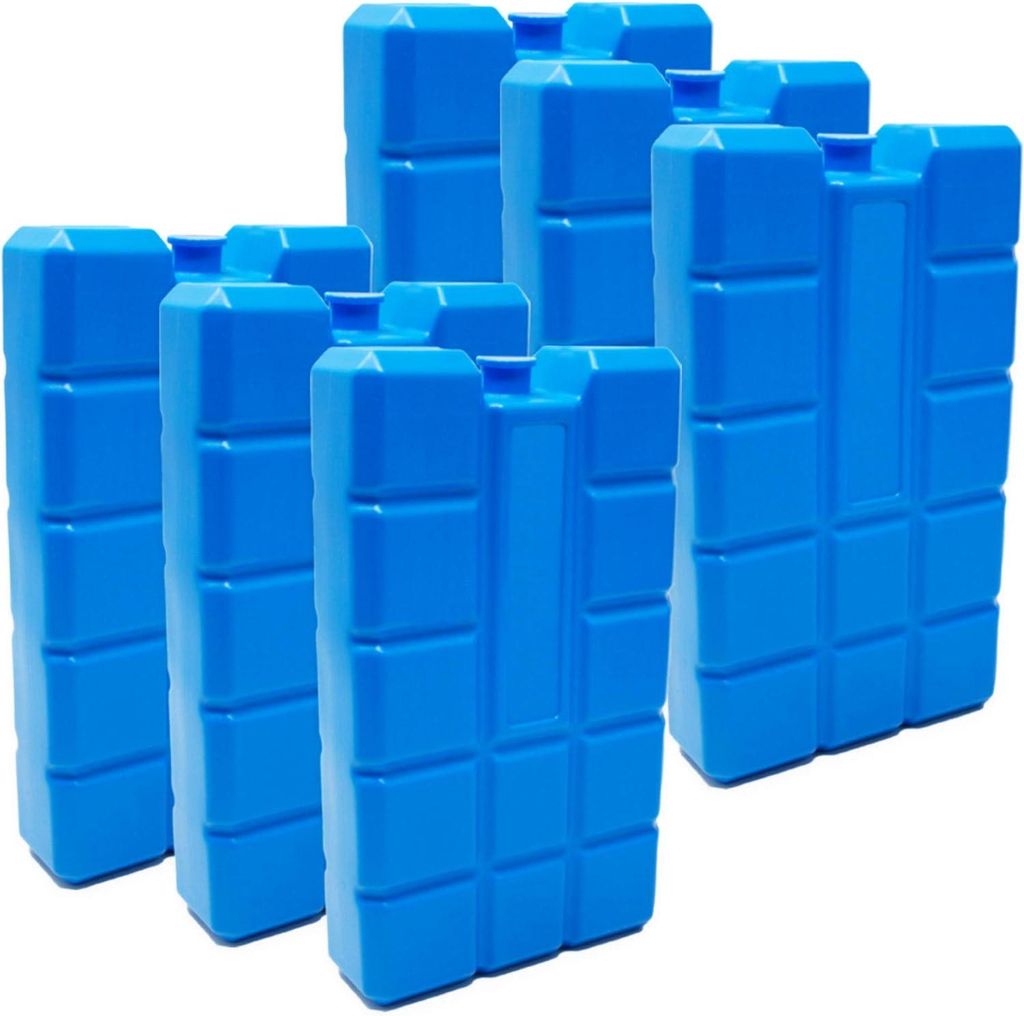 Set mit 6 Kühlakkus à 400 ml, 6 blaue Kühlelemente für Kühltasche oder Kühlbox