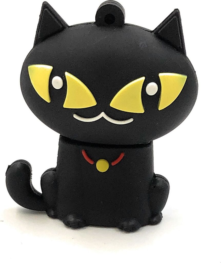 Onlineworld2013 Katze in Schwarz sitzend niedlich Funny USB Stick 64 GB USB 3.0