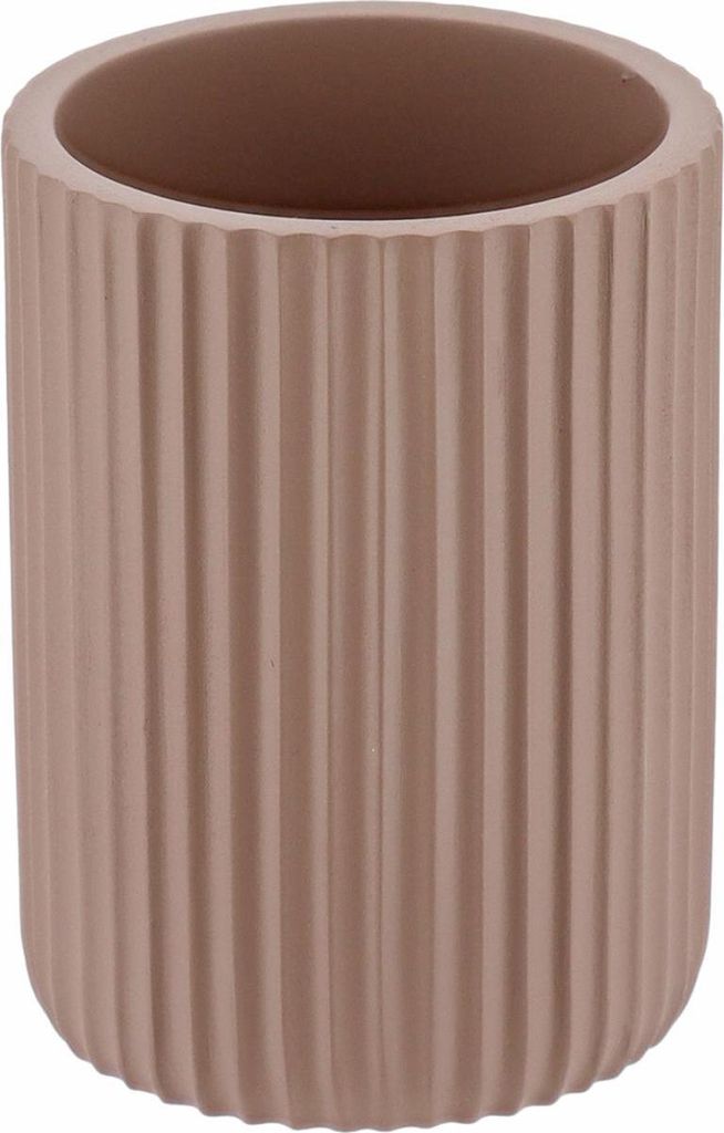 TENDANCE | Zahnputzbecher - Zahnbürstenhalter aus Polymerharz - beige - Becher für Zahnbürste Zahnpasta - für Badezimmer