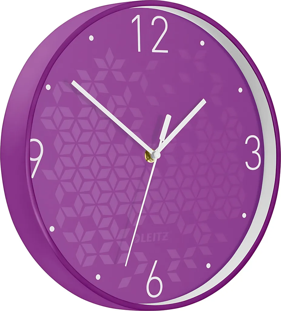 Horloge murale quartz Leitz WOW violette pour décorer votre bureau
