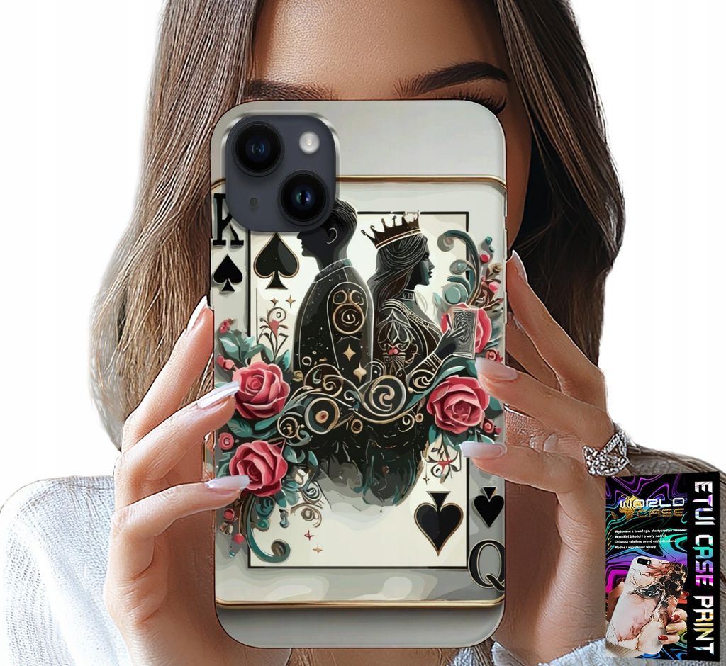 Fall Für Iphone 14 Plus - Karte Königin Pokerkarte + Glas